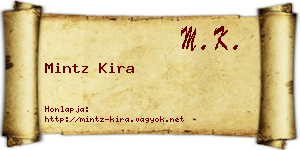 Mintz Kira névjegykártya